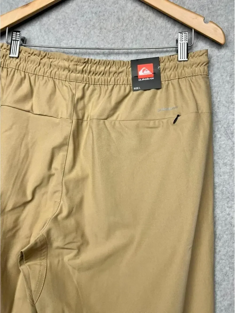 Quiksilver Men's Tech Jogger Pants L Tan Khaki Outdoor Stretch Hiking Utility